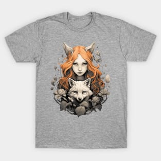 Kuzunoha White Fox Woman Folklore T-Shirt